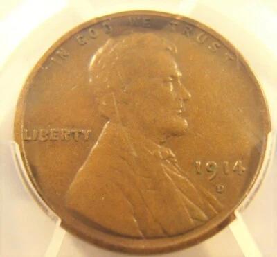 1914 D Lincoln  Cent, PCGS VF30, Key Date (14D430) - Image 1 of 4