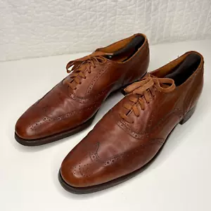 Cole Hann Bench Made England Men's US 10-1/2 Oxford Wingtip Dress Shoes Brown - Picture 1 of 16