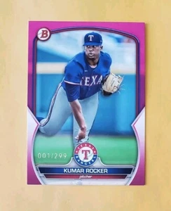 2023 Bowman Prospects Fuchsia 1/299 Kumar Rocker #BP-39 First Print SP - Picture 1 of 4