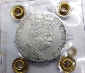 REGNO D'ITALIA COLONIA ERITREA UMBERTO I 2 LIRE 1896 RARA PERIZIATA IN BB+ - Foto 1 di 4