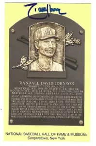 Signierte RANDY JOHNSON HOF Hall of Fame Gold Plakette Postkarte mit Beckett Witnes - Bild 1 von 2