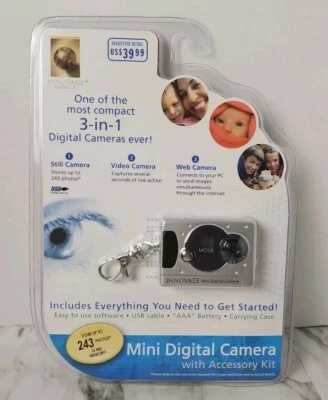 Innovage Mini Digital Still, Video, & Web Camera 3-in-1 Keychain W Accessory Kit - Image 1 of 4
