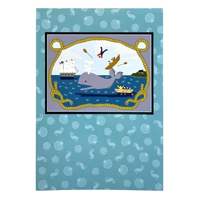 Cute GET WELL Card, Whale "Nantucket Sleighride" 1990 by Claire Murray +Envelope - Image 1 of 4
