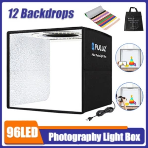 96LED Photo Photography Light Box Large Lighting Tent Room Kit with 12 Backdrops - Picture 1 of 12