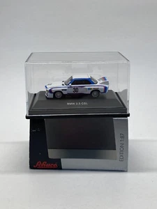 Schuco 1/87 HO BMW 3.5 CSL Miniature Sport Car #30 White Diecast Model - Picture 1 of 19