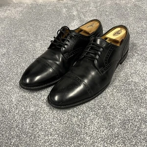 Allen Edmonds Colton Shoe Men 13 Black Leather Oxford Derby Cap Toe Brogue - Picture 1 of 12