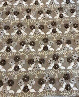 (1) Pottery Barn Embroidered Floral Pillow Cover  - 22x22" - SAMPLE - Image 1 of 3