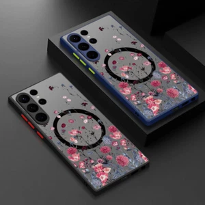 Custodia antiurto Flower MagSafe per Samsung S25 S24 Ultra S23 S22 A55 A16 - Foto 1 di 16