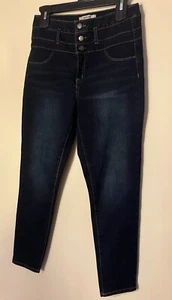 Women's Triple Button Hi-Waist Skinny Refuge Denim Blue Jeans Size 8 - Picture 1 of 5