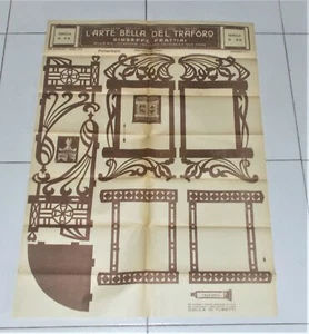 Foglio L'ARTE BELLA DEL TRAFORO Tavola 96 PORTARITRATTI Giuseppe Frattini - Imagen 1 de 1