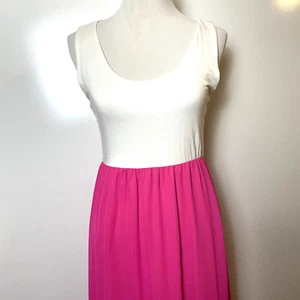 Maxi abito donna Nymphe taglia media bianco rosa fluo nuovo con etichetta estivo - Foto 1 di 16