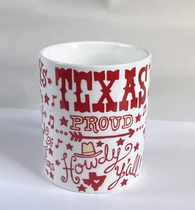 Tazza caffè ceramica rossa e bianca stampa all over The Parish Line "Texas Proud" - Foto 1 di 11