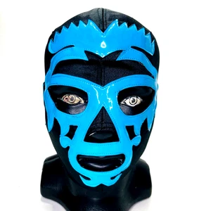 Máscara Disfraz Mano Negra Lucha Libre Máscara Luchador Negro y Azul - Imagen 1 de 5