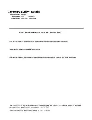 Automatic Transmission Convertible 2.7L Fits 01-02 SEBRING 2610922 Foto 1 de 4