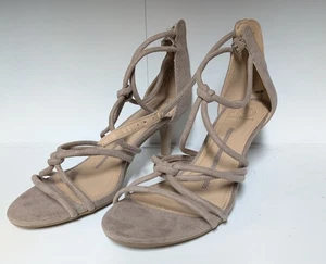 New Directions Damen-Riemchenabsatz taupefarben 3-Zoll-Reißverschluss hinten Größe 8,5 - Bild 1 von 8