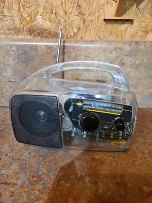 Vintage Freeplay Self Powered AM/FM Radio Solar Crank Clear See Thru PARTS ONLY - Image 1 of 3