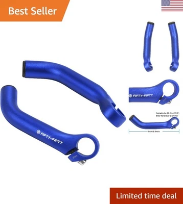 Durable Aluminum Alloy Bike Bar Ends - Ergonomic Handlebar Extenders in Blue - Image 1 of 4