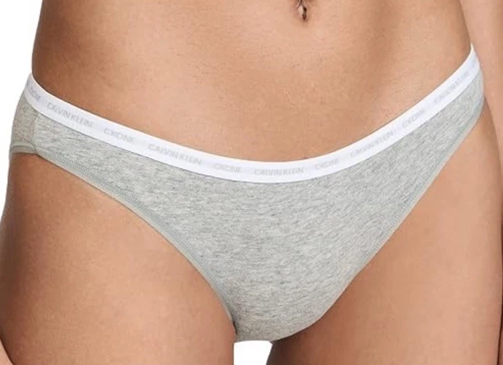 CALVIN KLEIN Women’s CK One Cotton Bikini Panty Underwear QD3785 Gray Size L