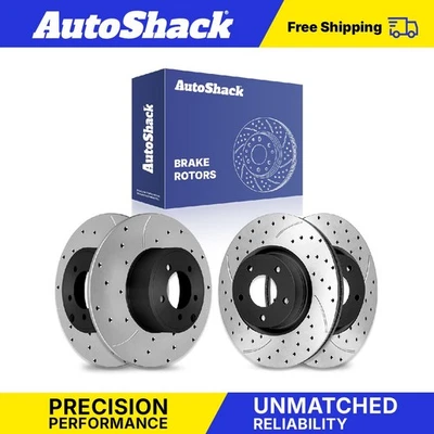 Front Rear Drilled Slotted Brake Rotors for 2007-2017 Jeep Patriot Compass - Image 1 of 4