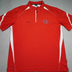 Houston Cougars Shirt Mens XL Red White NCAA Basketball Nike Dri Fit Polo Top - Picture 1 of 15