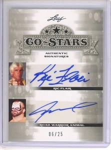 2013 LEAF POP CENTURY AUTOGRAPH RIC FLAIR & ROAD WARRIOR ANIMAL 06/25 CS-25 - Picture 1 of 2