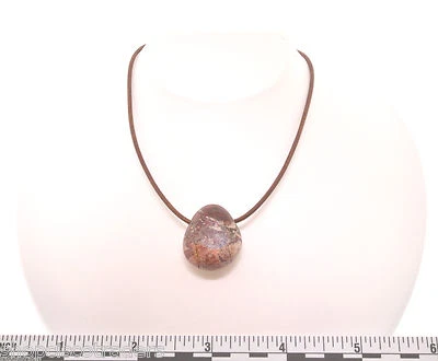 Collar Colgante Jaspe Brecho con Cordón de Cuero Plata de Ley Unisex Foto 1 de 2