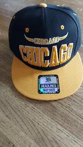 HEADLINES SNAP BACK CHICAGO BULLS CAP - BLACK AND YLLOW - Picture 1 of 6