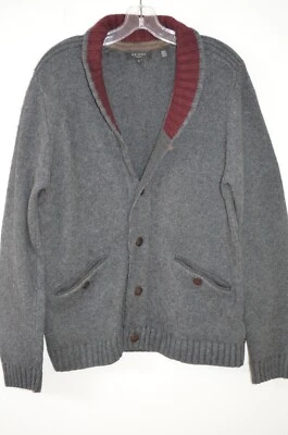 Cárdigan Suéter Ted Baker Gris Carbón 45% Algodón Botón Mantón Cuello Talla 4 Foto 1 de 4
