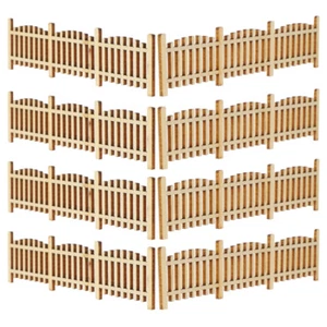 8 Pcs Wooden Railing Model Miniature Fence Small Decorative Garden - Picture 1 of 12