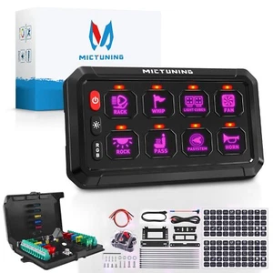 Multi-Function RGB 8 Gang Switch Panel LED Lights Bar Power Relay System 12/24V - Foto 1 di 18
