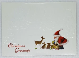 Tarjeta de Navidad de colección “Wishándote mucha alegría” Papá Noel reno conejos en relieve p3 - Imagen 1 de 3