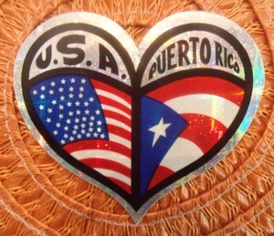 "3,5 x 3" Puerto Rico USA Herz Aufkleber Puerto Rico USA Herz Flagge Decal - Bild 1 von 1