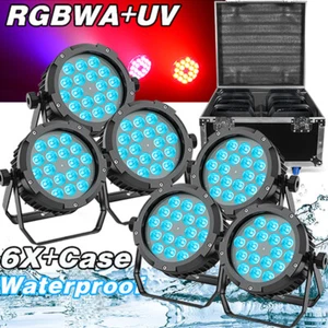 IP67 Impermeable LED Par Luz 18x15W RGBWA+UV Exterior Escenario Luz DJ Fiesta + Estuche - Imagen 1 de 19
