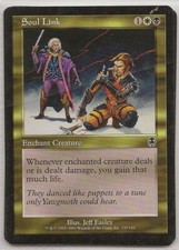 MTG - Apocalypse - Soul Link - a gold enchant creature card