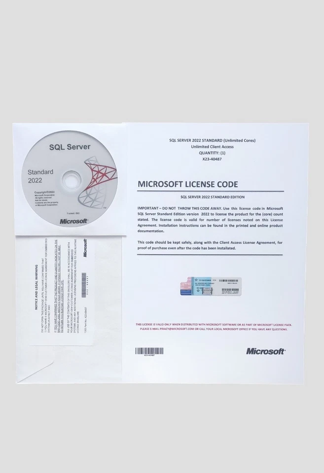 SQL Server 2022 Standard Unlimited Core & Unlimited User CALs with COA - Image 1 of 4