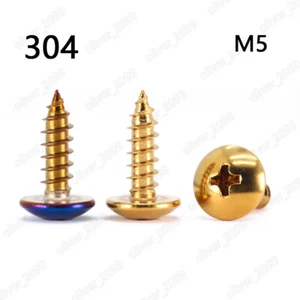 Tornillos autorroscantes de cabeza de braguero Phillips chapados en titanio de acero inoxidable 304 M5 - Imagen 1 de 6
