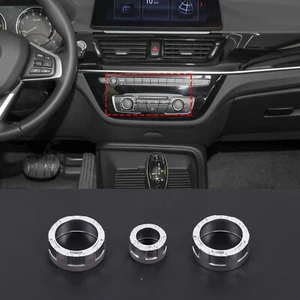 Mecha Silver Alloy For BMW X1 2 3 4 Series Air Conditioner Volume Knob Ring Caps - Picture 1 of 7