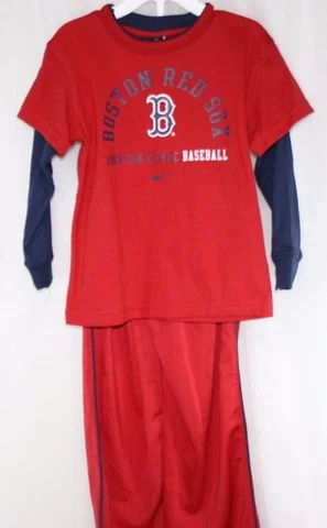 NEW Infant Toddler Nike Boston Red Sox 2 Piece Long Sleeve Shirt & Pants Set Cover