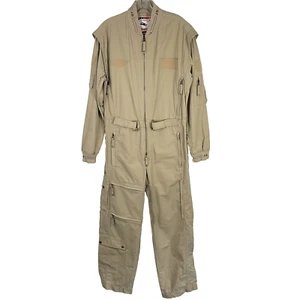 Pro Flight Suits by John Douglas Aviator Wear Beige Pilots Jumpsuit Small - Picture 1 of 22