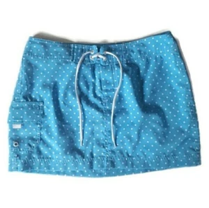 Tommy Hilfiger Swim Cover-up Retro Skirt Size XS Blue Polka Dot Side Pocket - Picture 1 of 7