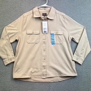 Berkeley Jensen Damen Shirt Shacket Gr. XL hellbraun mit Seitentaschen - Bild 1 von 9