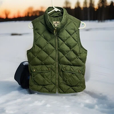 Chaleco Woolrich Verde Mujer Talla M 70% Plumón de Pato Acolchado Puffer Bolsillos con Cremallera Completa Foto 1 de 4