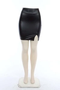 High Waist Split Hem Pu Leder Damen Rock schöner Stil, DEHNBAR NEU S-M-L - Bild 1 von 3