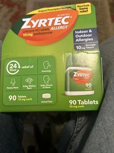 Zyrtec Allergy 10mg 90 Tablets Bottle Exp. 09/2027 - Picture 1 of 2