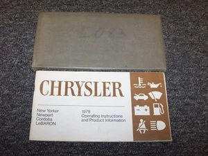 1978 Chrysler Cordoba & LeBaron Original Owner Owner's Operator Guide Manual xo - Picture 1 of 1