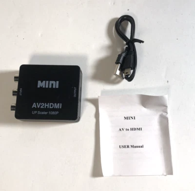 1080P Mini HDMI To RCA AV Converter Adapter CVBS video Audio for PC Xbox TV NEW - Image 1 of 4