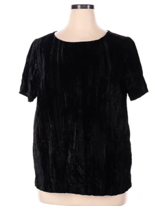 NWT NYDJ Black Velvet Woven Tee Tunic Size 0X - Picture 1 of 4