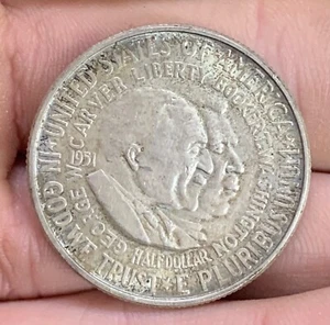1951 George W. Carver, Booker T. Washington Liberty Half Dollar - Picture 1 of 2