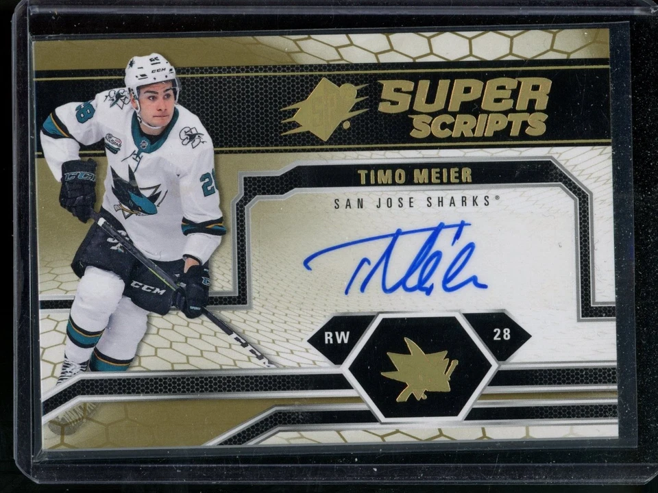 2018-19 UPPER DECK SPX TIMO MEIER SUPER SCRIPTS ON CARD AUTO SAN JOSE SHARKS - Image 1 of 2