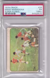 1979 Crack No. 24 Diego Maradona Rookie Super Football PSA 1 (MC) - Picture 1 of 2